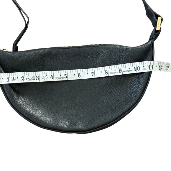 AllSaints Leather Half Moon Crossbody Bag Black - Picture 7 of 8